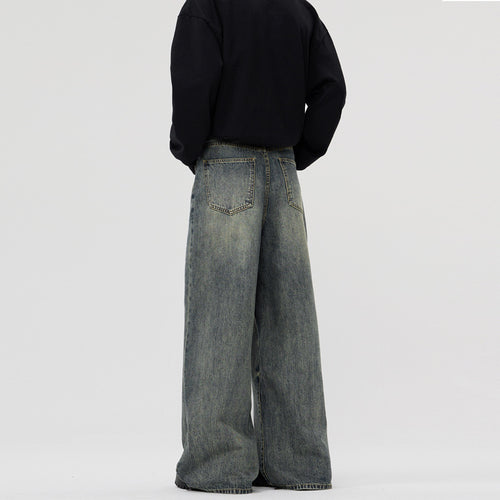 Casual Straight-leg Wide Leg Jeans Men's Retro