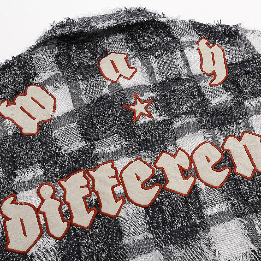 Street Checkerboard Lapel Jacket Men's