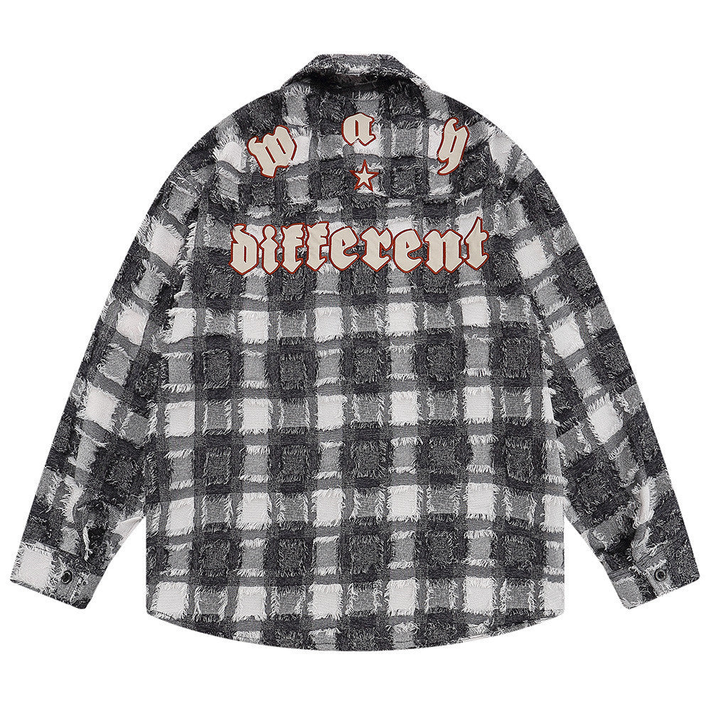 Street Checkerboard Lapel Jacket Men's