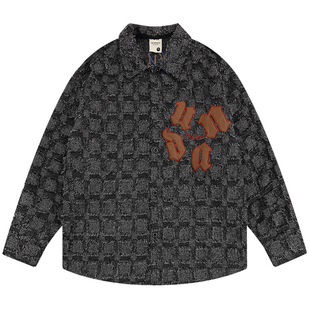 Street Checkerboard Lapel Jacket Men's