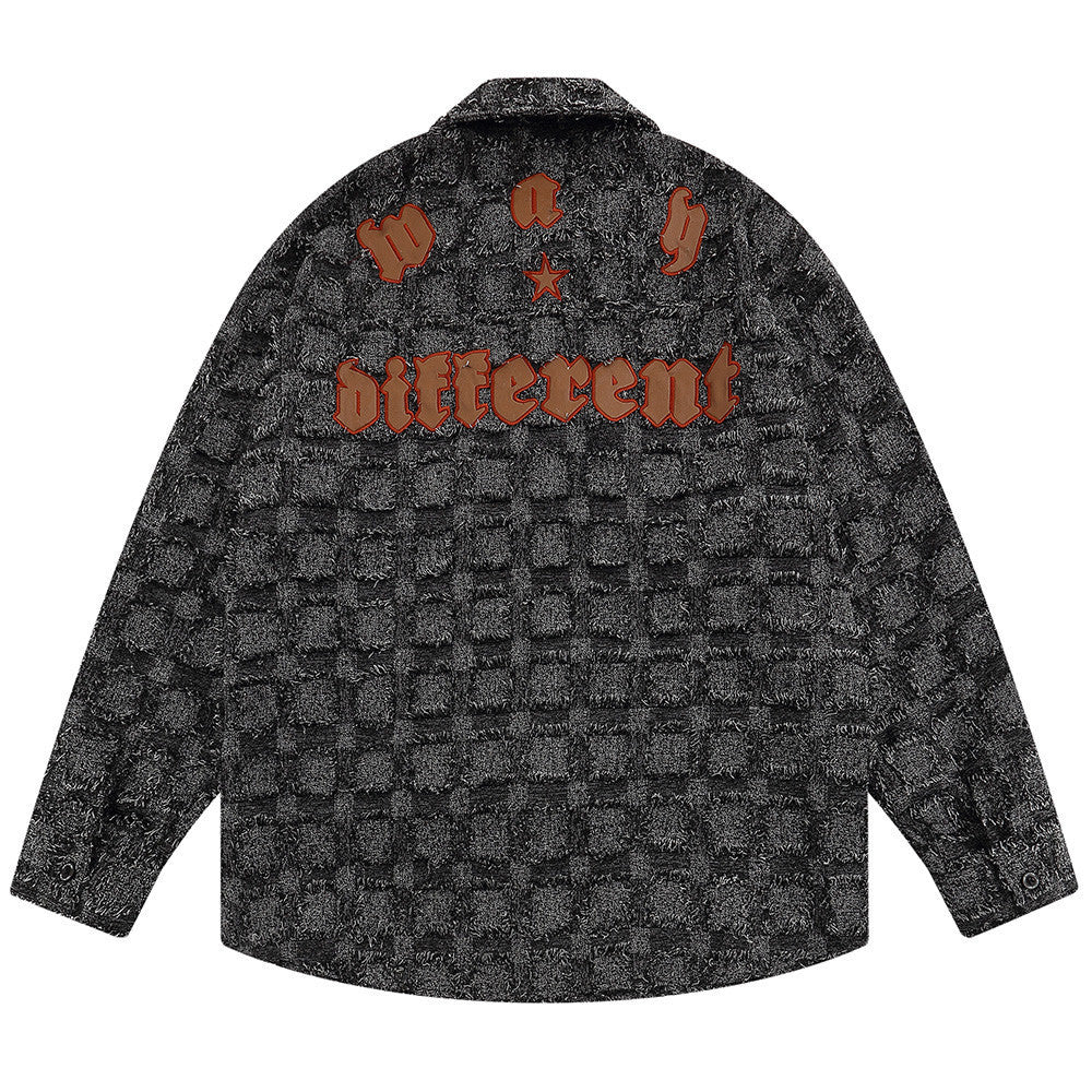 Street Checkerboard Lapel Jacket Men's