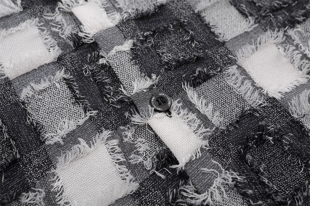 Street Checkerboard Lapel Jacket Men's