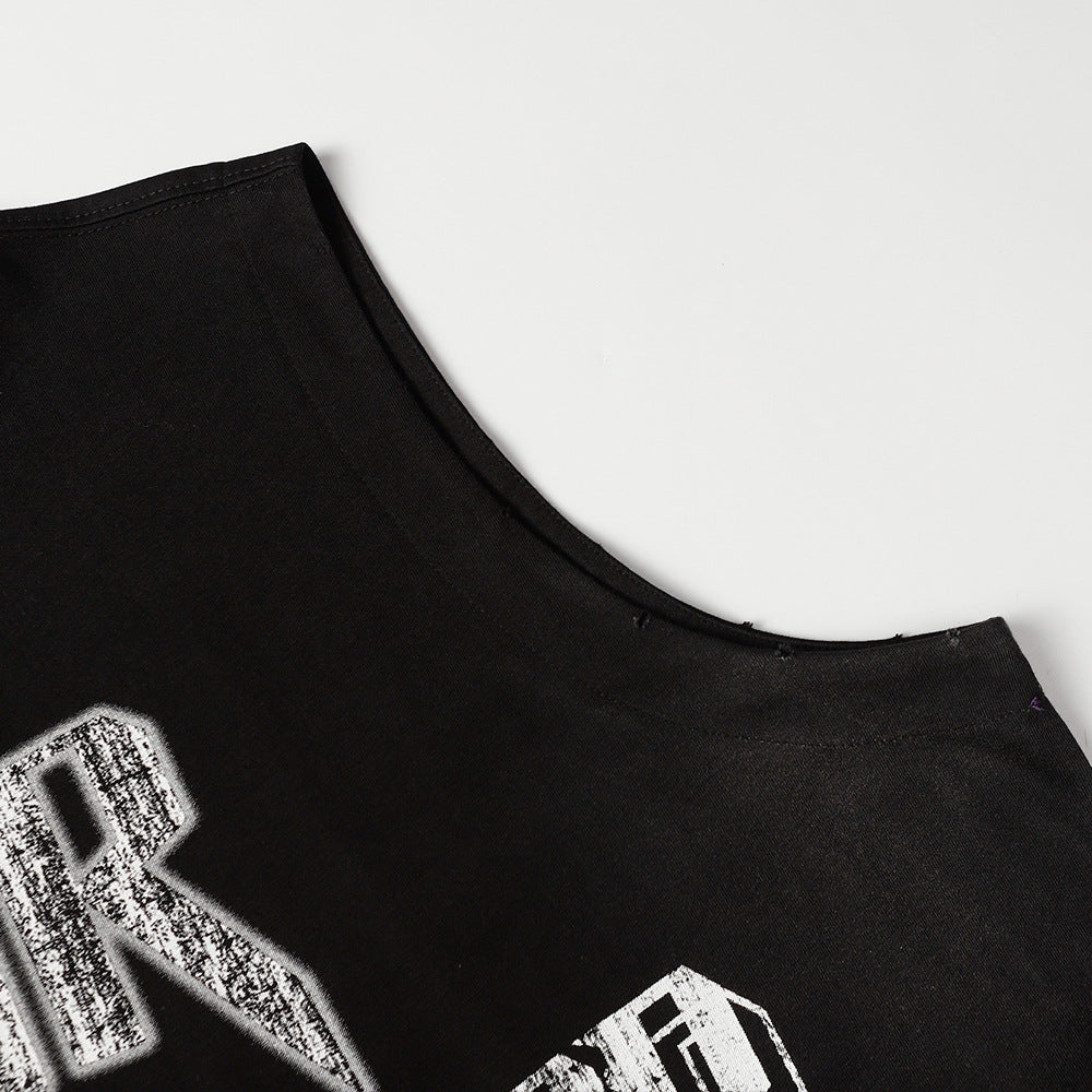 Street Letters Printed Casual Vest